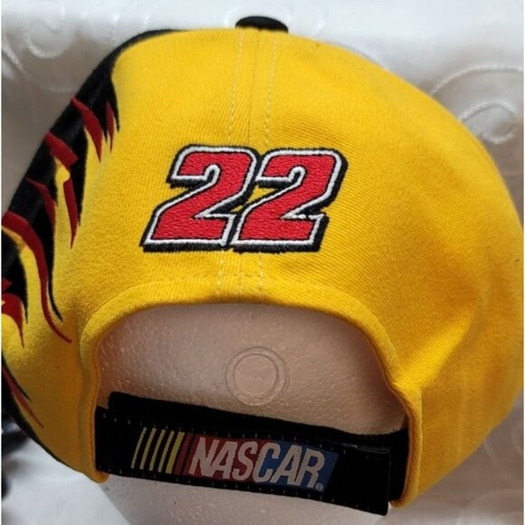 Vintage2023 CAT Racing NASCAR #22 Adjustable Hat Yellow/Black Embroidered Flames - Picture 6 of 9